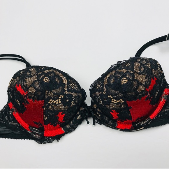 Victoria's Secret Other - Victoria’s Secret Black & Red Lace Bra